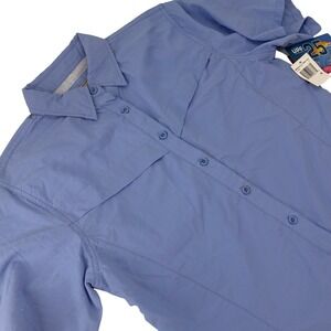 Bimini Bay Outfitters W11609 Fishing Shirt UPF 25 Short Sleeve M Blue Womens